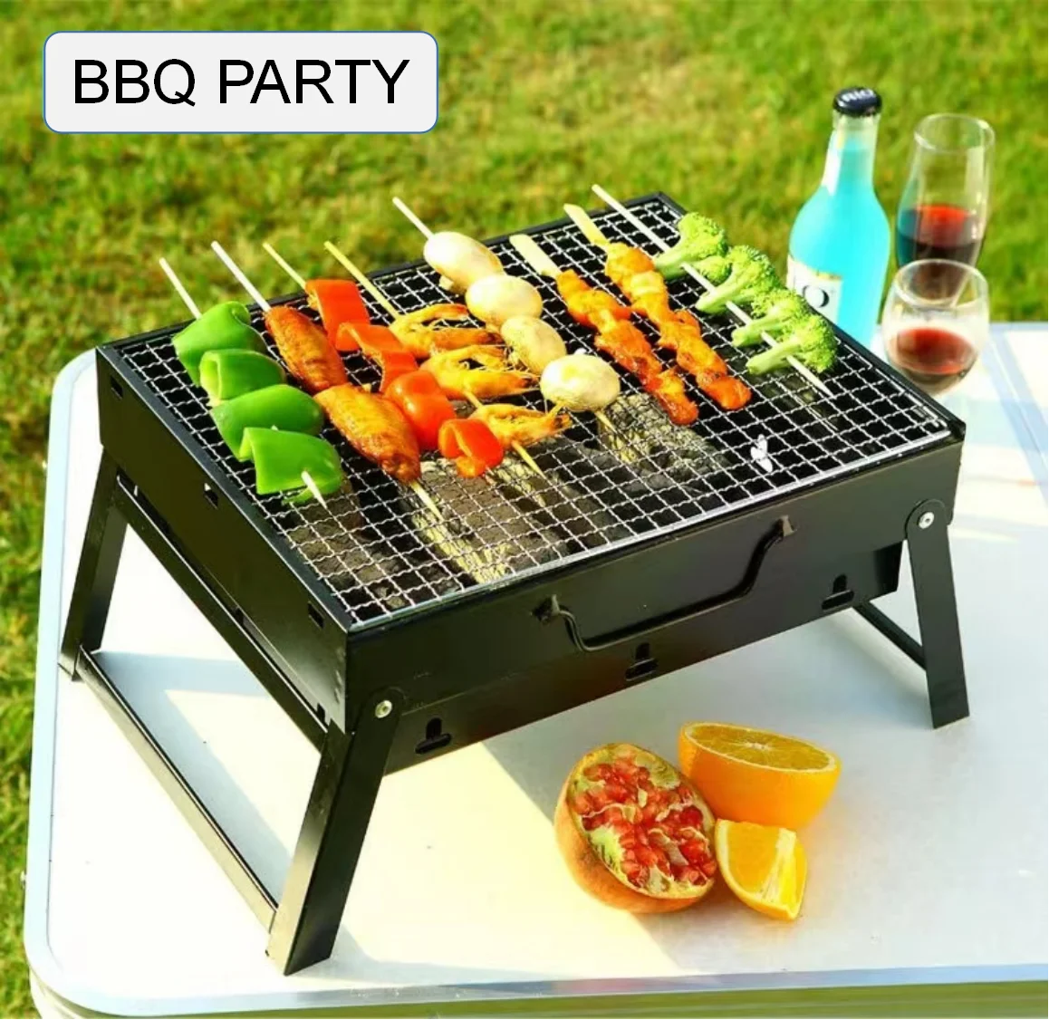 Indoor and Outdoor Portable Fireproof Charcoal Barbecue BBQ Grill Stainless Steel bbq grill