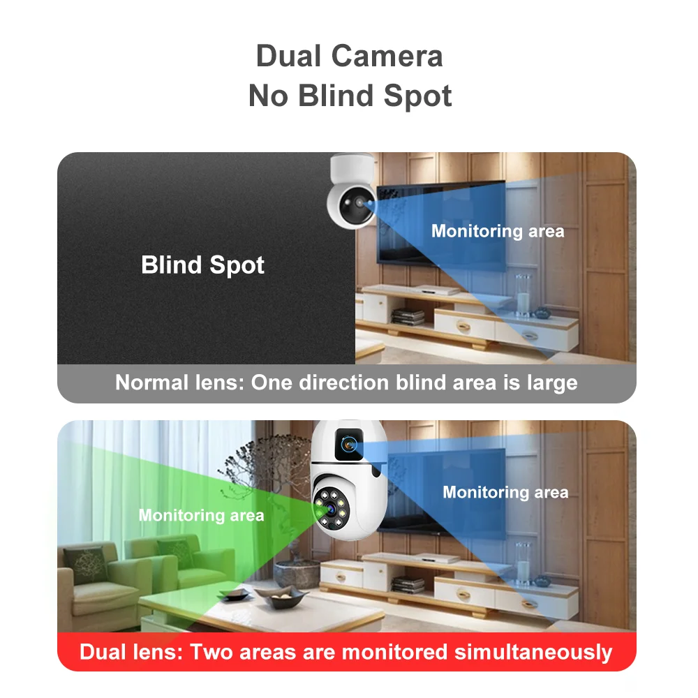 2024 V380 Pro Q6 1080P HD V380pro Dual Lens Dual Screen Camera Home Security IP WiFi Mini CCTV 360 Bulb Camera