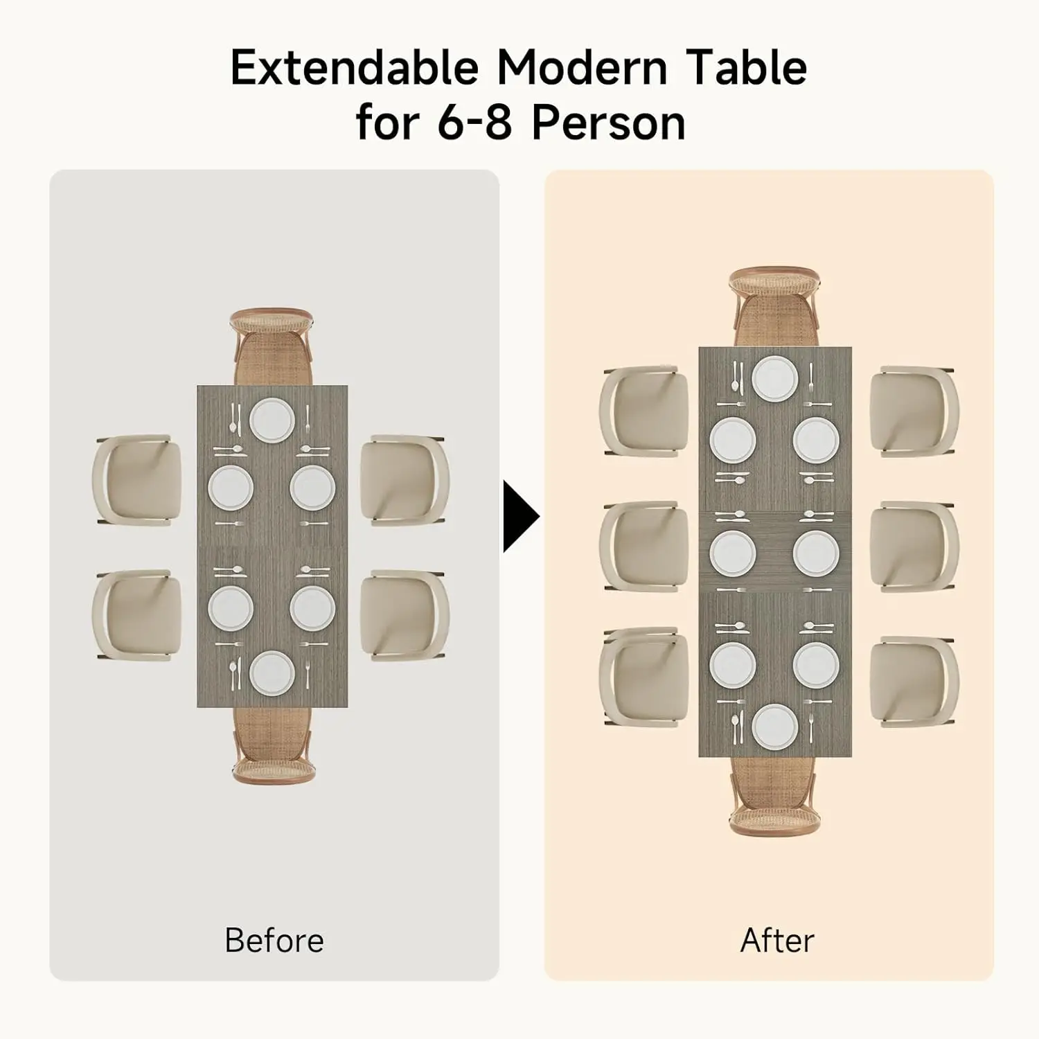 Metal Frame Extension Modern Kitchen Furniture Extendable Dinner Table Extendable Round Table