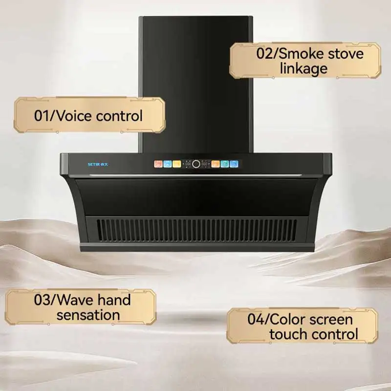 SERT Kitchen Appliance Touch Control 60 cm - 90 cm chimney hood Carbon filter Home Electric 2000m3/hr range hoods