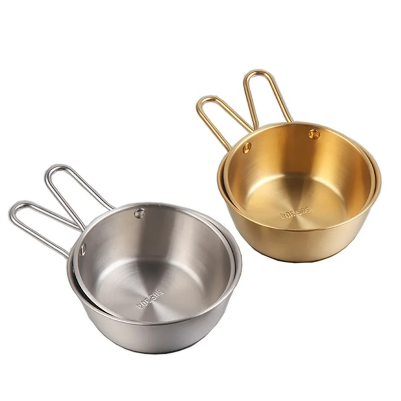 stainless steel Korean-style Seasoning sauce Multipurpose With handle rice wine bowl