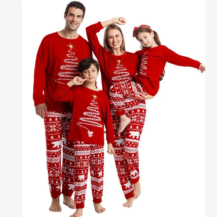 NANTEX Custom Matching Family Set Pajamas Cotton Polyester Matching Christmas Pajamas Family Set