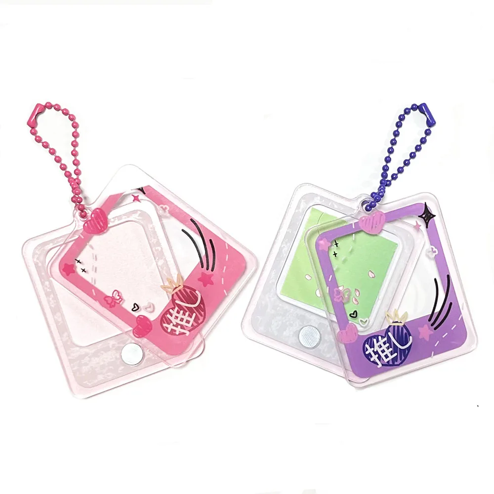 KUIEN Supplier Custom Printed Acrylic Photo Insert Frame Charms Anime Keychains