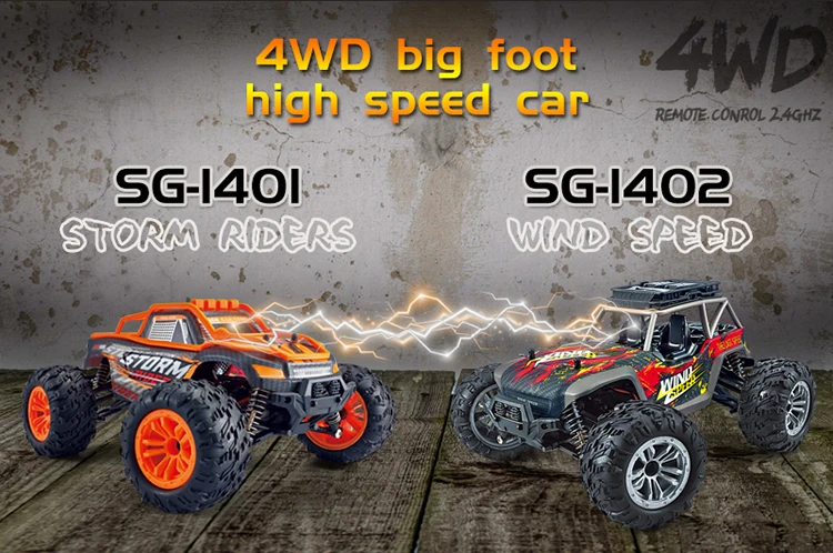 1/14 scale SG-1402 2.4G Brushed PET 4WD H-Speed RC Car Remote Control Vehicle Crawler Car