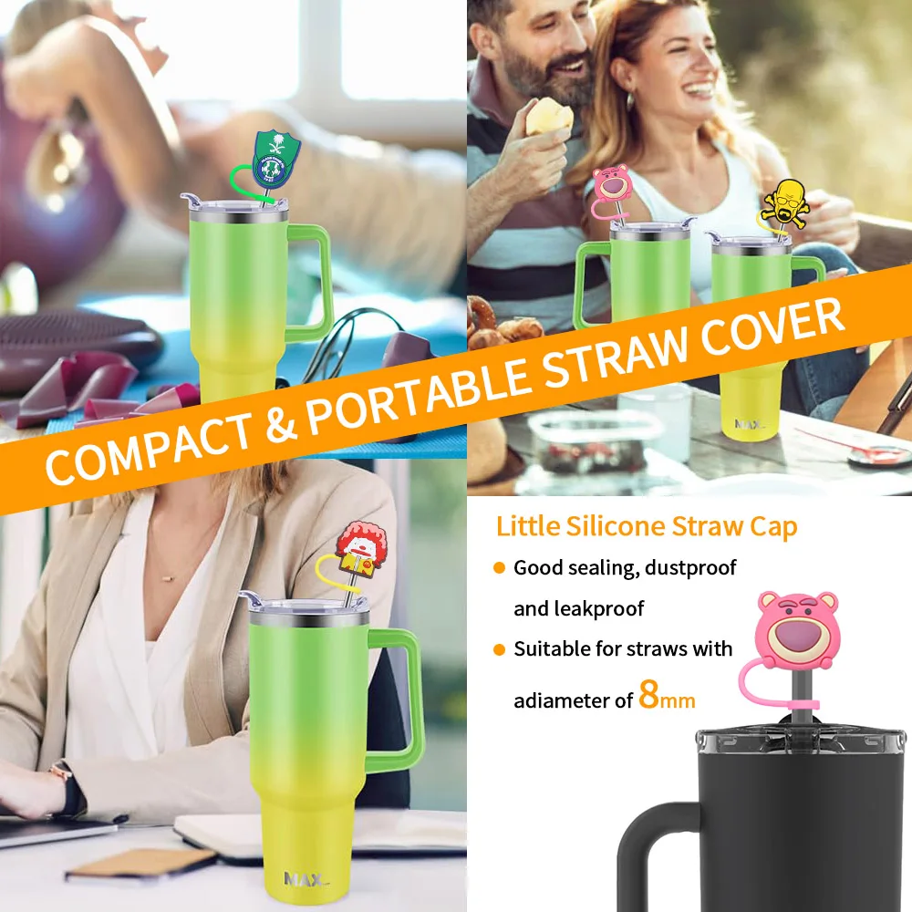 8mm Straw Topper New Wholesale Custom Cartoon Straw Toppers wholesale Straw Topper Accessory  Silicone