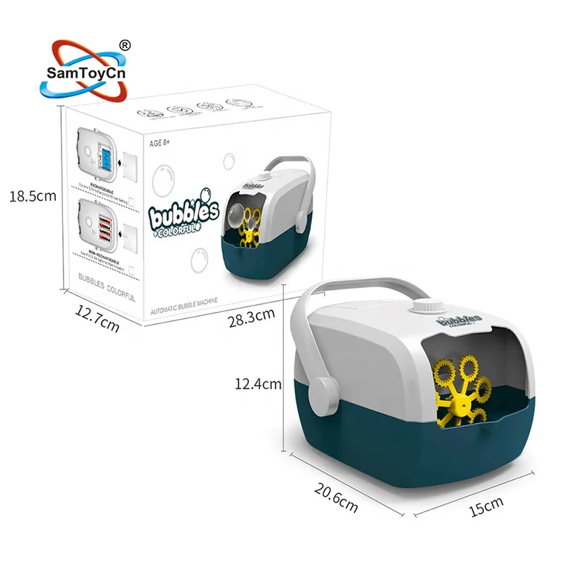 Electric Rechargeable Summer Outdoor Portable Bubble Blower Maker Automatic Bubble Machine for Kids