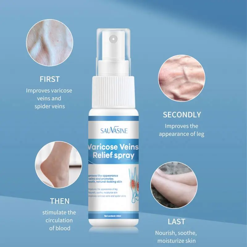 Spray Relief Phlebitis Angiitis Remedy Patch Spider Veins Edema Nerve Pain Earthworm Leg treatment cream Varicose Vein Spray