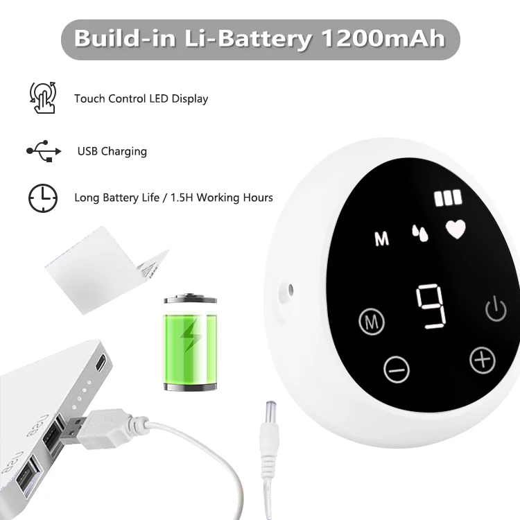 Mom Use Integrated Feeding Milk Extractor Strong Suction Touchscreen LED Display Electric Breast Pump Double