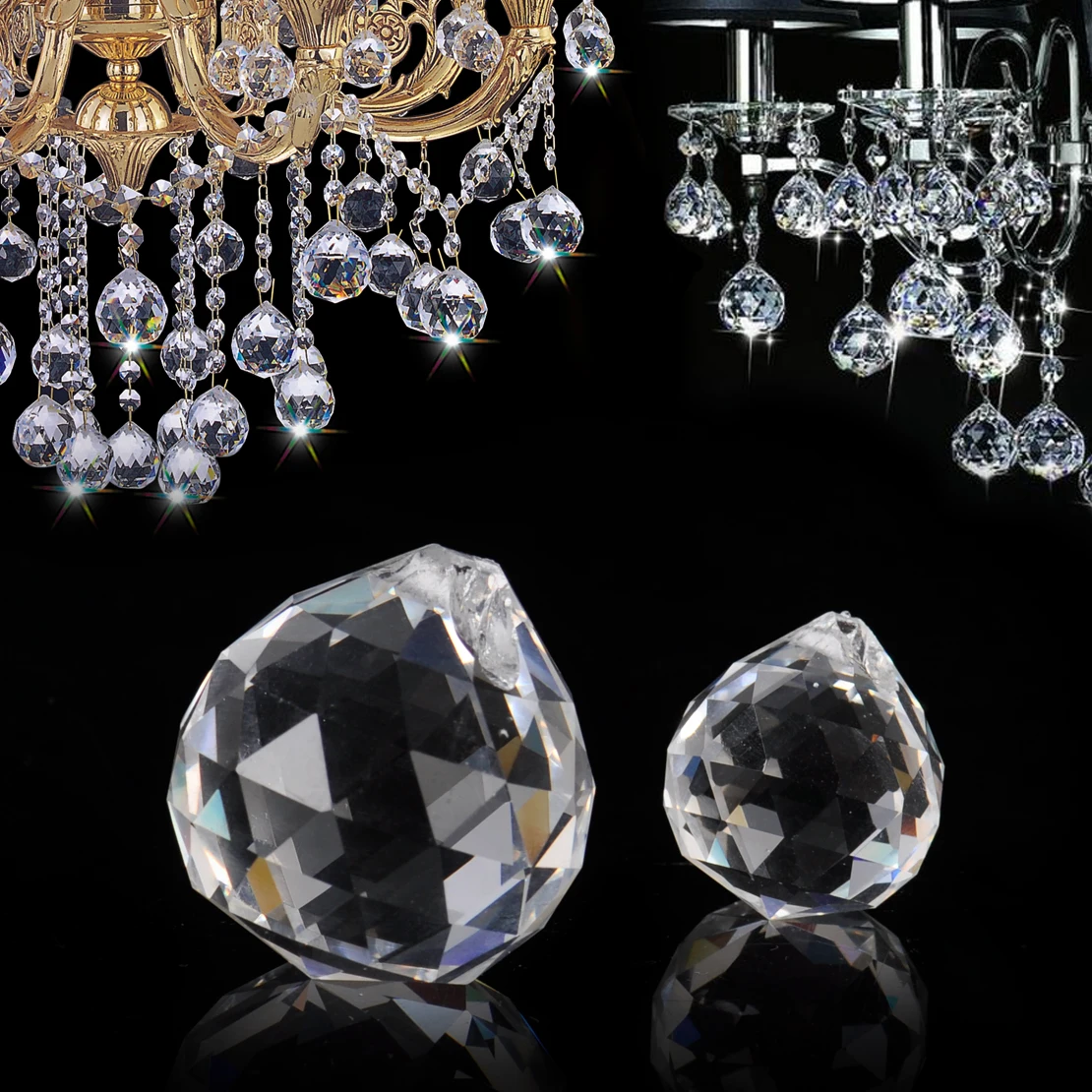 good quality 30mm clear faceted crystal balls cut chandelier parts