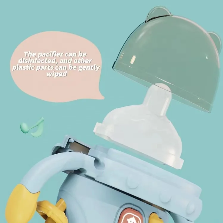 Baby Educational Toys Milk Bottle Shape Silicone Pacifier Music Rattle Toys Early Learning Baby Electric Toys