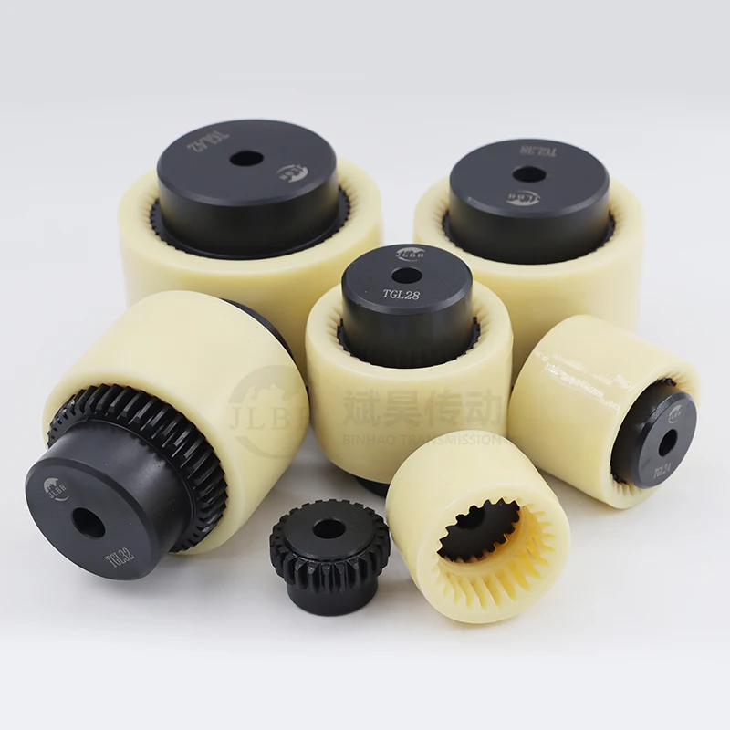 TGL Mighty Flexible Drum Type Industrial Gear Coupling Nylon Sleeve Drum Gear Coupling With Curved Tooth Drum 19 24 28 32 38 42