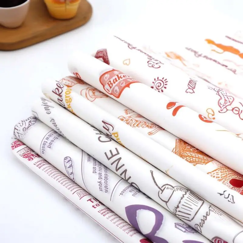 Wholesale Custom Printing Greaseproof Paper Burger Packaging Paper Wrapping Picnic Paper for Food