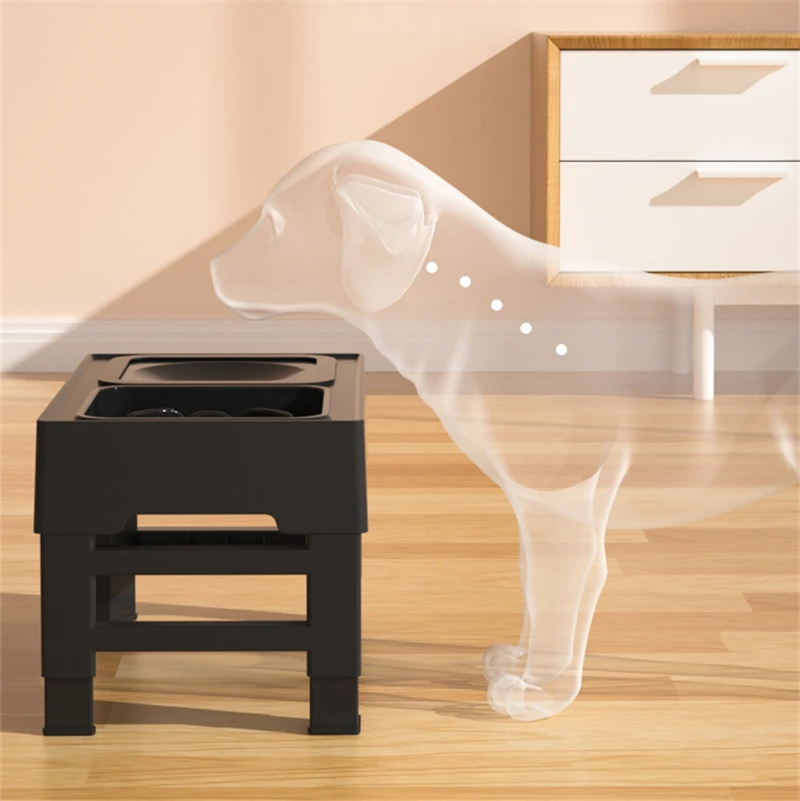 Elevated dog bowl adjustable height dog slow food bowl bracket anti-slip dog bowl adjustable to 3 height