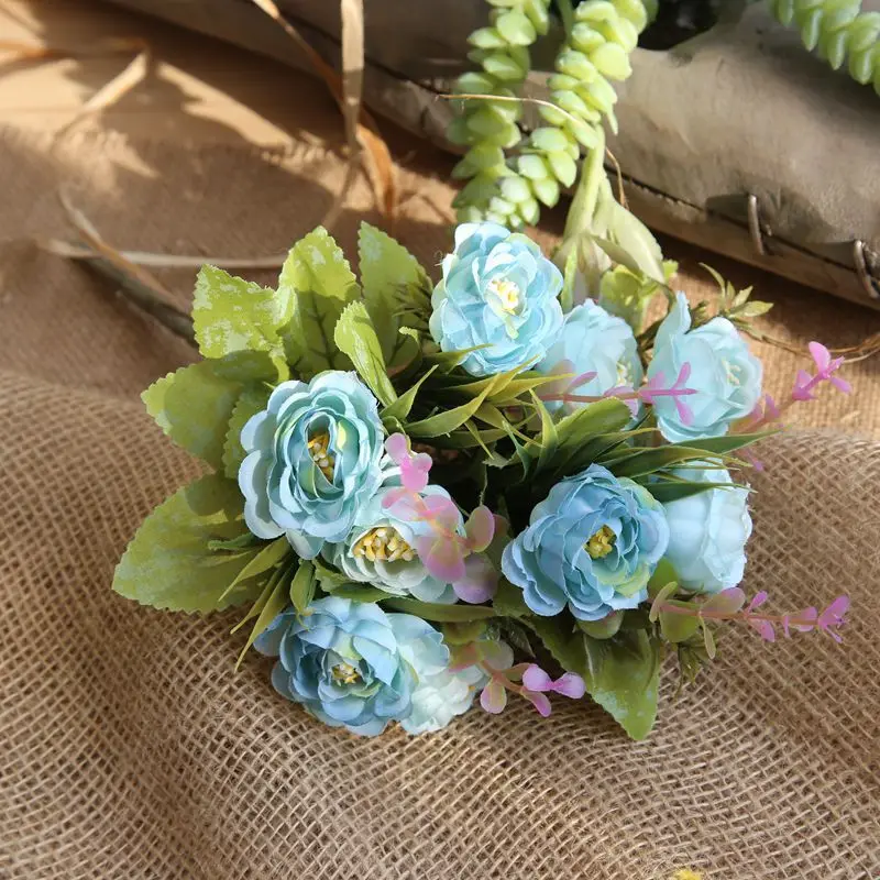 China high quality wholesale artificial flowers head factory price cheap silk plastic rose flower