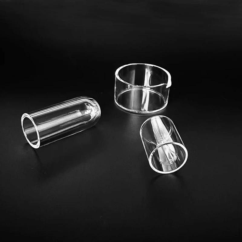 Manufacturer sell one end open tube round flat bottom beaker transparent quartz test tube