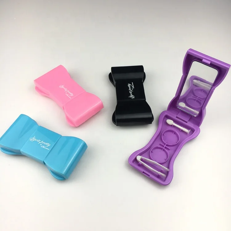 Cheap price Bowknot Shape Ribbon Style Label Black Contact Lens Case  A-601