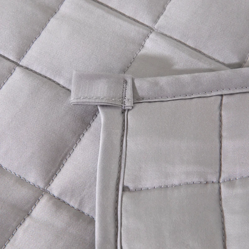 Oeko Tex Luxury 15 Lb Grey Bamboo Adult Autism Sensory Heavy Sleep Weighted Blanket
