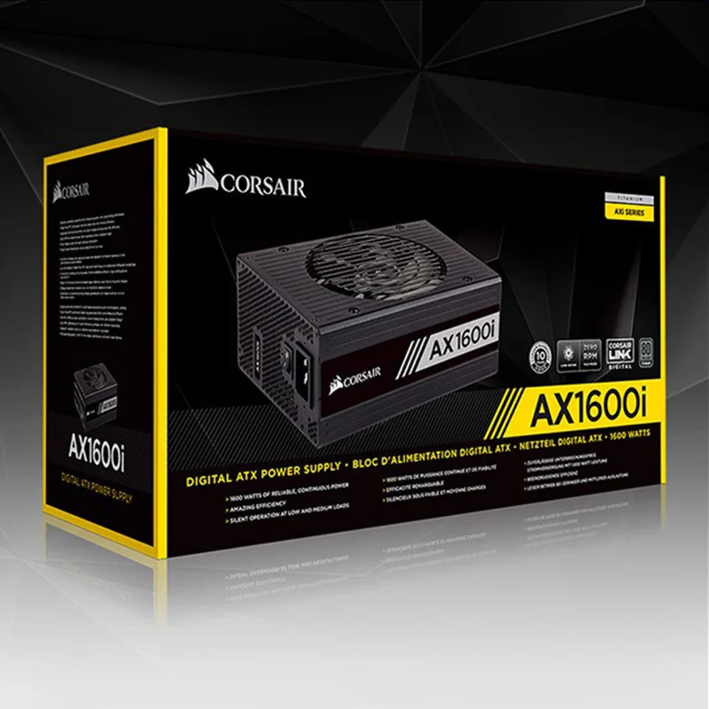 Оптовая продажа, AX1600I цифровой блок питания ATX 80S титановый полный модуль 1600 Вт, источник питания