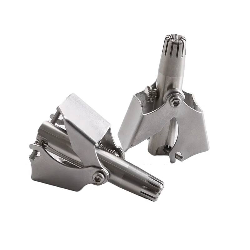 
Silver manual stainless steel nose hair trimmer Battery free and Waterproof for men 