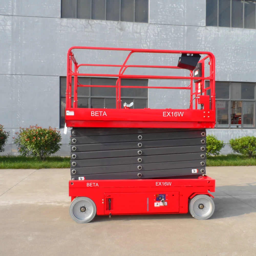 EX16W 16m самоходный гидравлический Электрический одобренный Ce ножничный подъемник производитель Индия 230 кг
