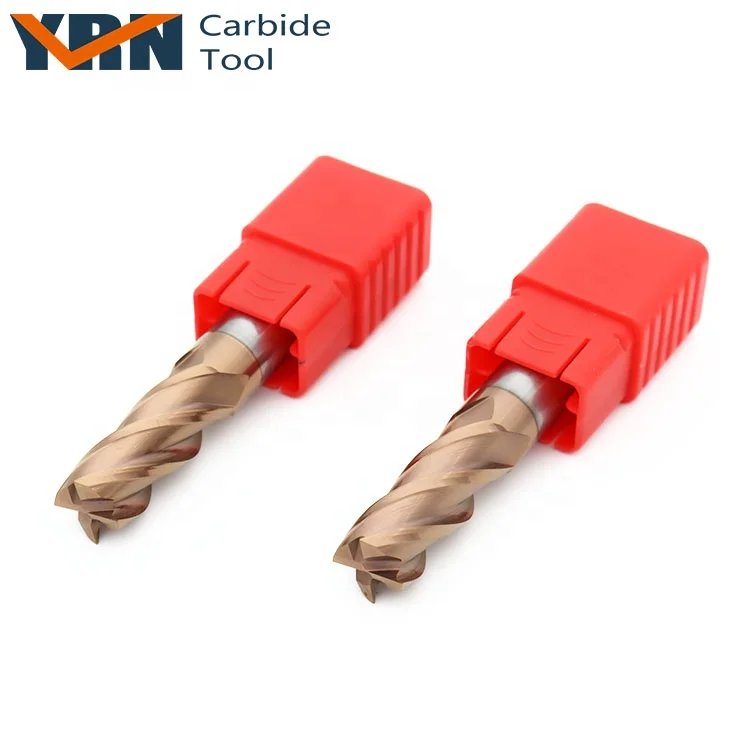 YRN D20x100mm CNC Ferramentas HRC55 4 Flute Solid Carbide Milling Cutter End Mill