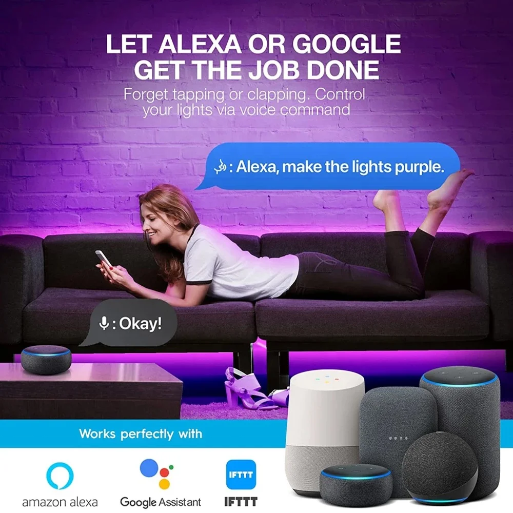 Новая модель Alexa Google Tuya 5050 12 В Гибкая RGB подсветка телевизора комплект смарт-Wi-Fi Светодиодная лента