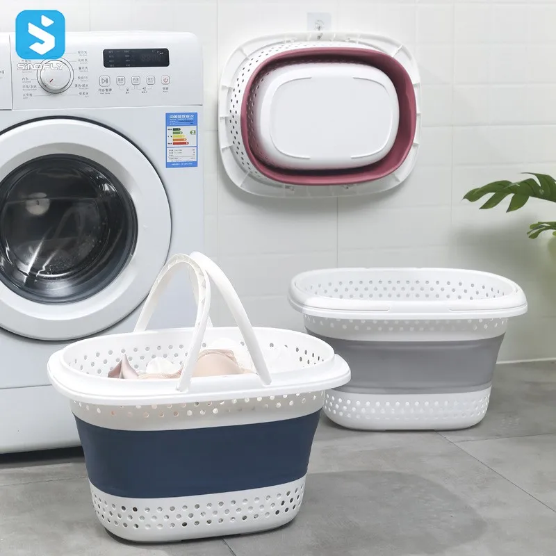 Bathroom Accessories Clothes Hamper Home Storage Dirty Clothes Basket Folding Portable Basket Collapsible Laundry Basket