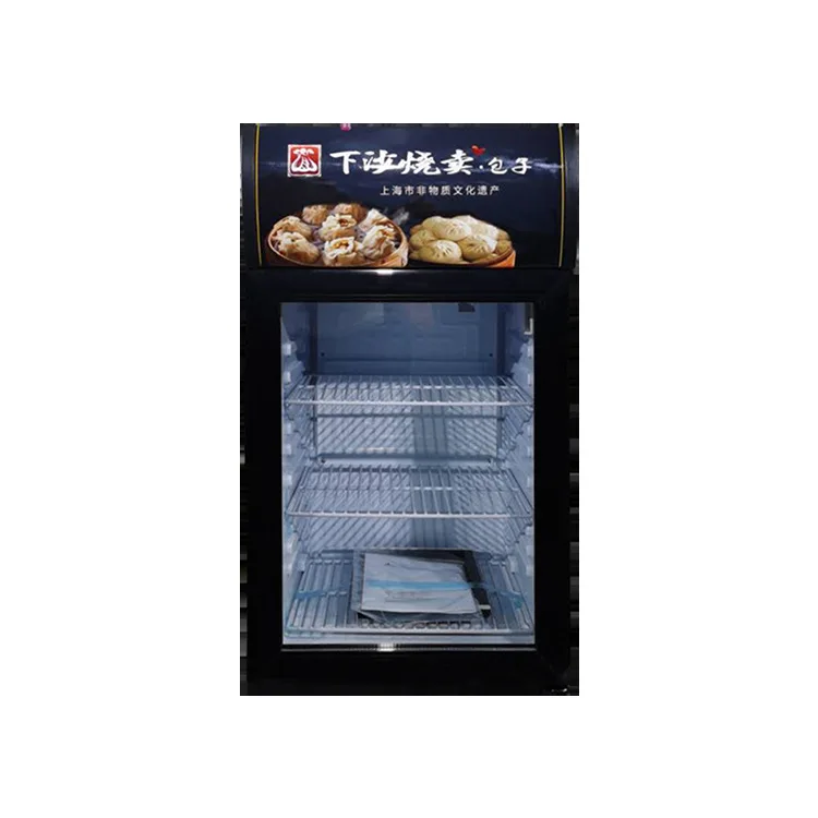 Top Lit Header Customizable Panel Commercial Mini Cold Drinks And Foods Over Countertop Display Fridge