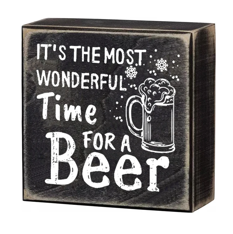 Custom 2022 New Products China Supplier Pawprint Farm Neutral Trimmed Wood Box Sign bar sign Beer