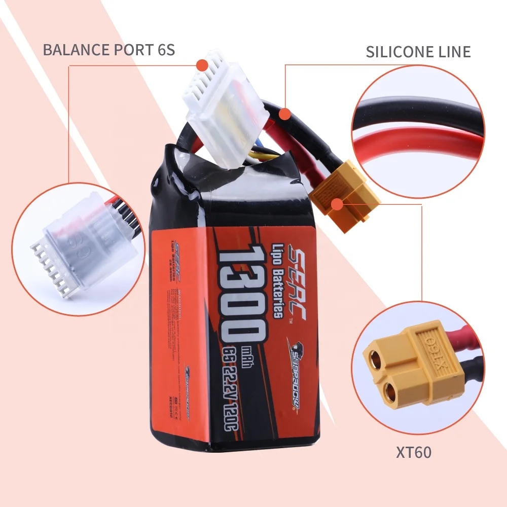 SUNPADOW 1300 мАч 6S Lipo аккумулятор для радиоуправляемого самолета Вертолет Дрон FPV Квадрокоптер с 22 1 В 120C штекером XT60 липосакции батареи
