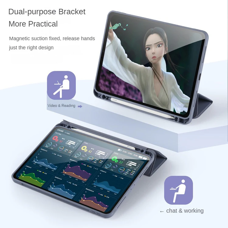 MRYES Wholesale Smart Folding Auto Sleep Full Cover TPU PU Leather Case For iPad Mini 5 6 iPad Air 3 4 5 iPad Pro 11 12.9 inch