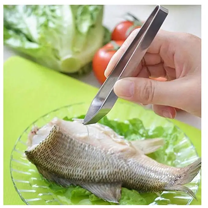 Fish Bone Tweezer Fishing Cleaning Knife Fish Hair Remover Pincer