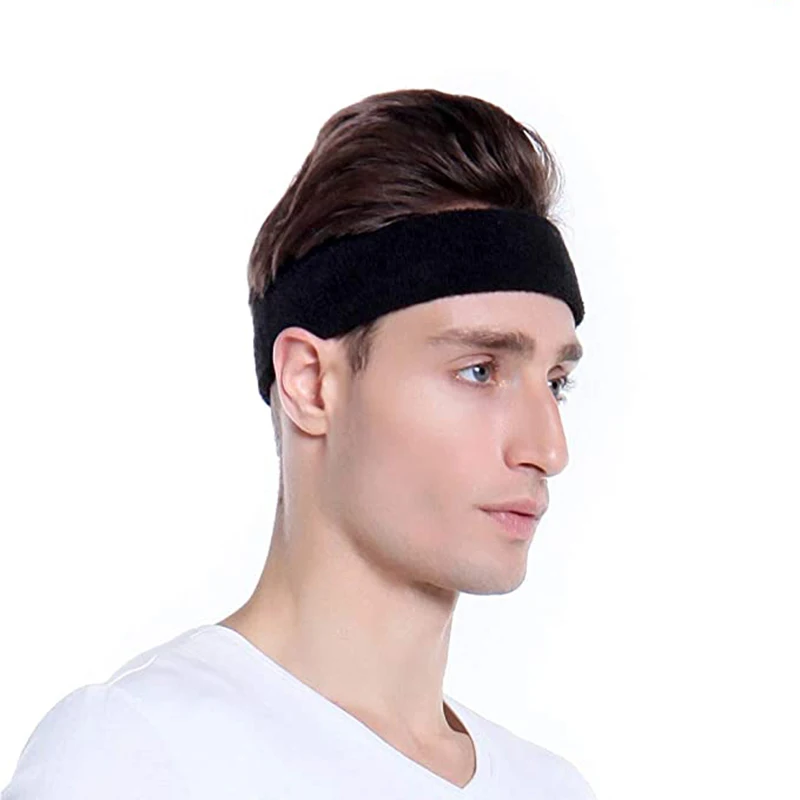 Moisture Wicking Athletic Cotton Terry Cloth Sweatbands Sports Headband