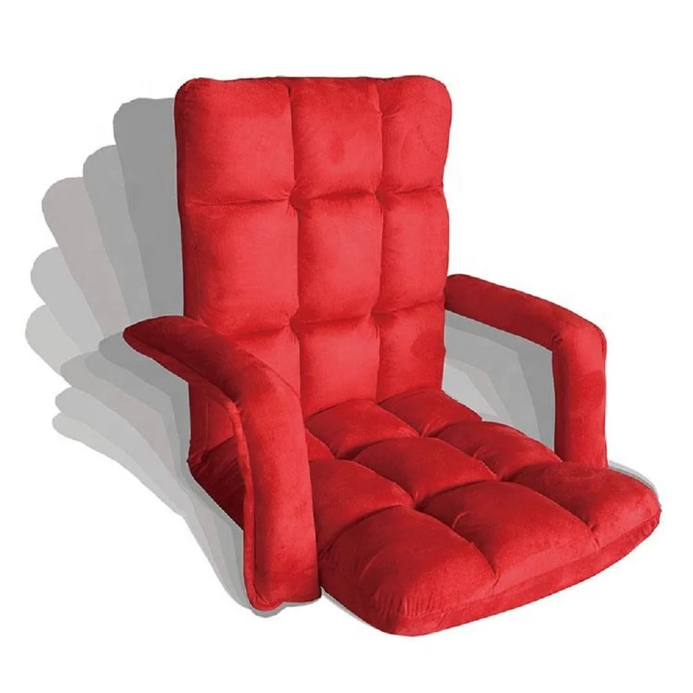 Outdoor Living Room Soft Folding Afjustable Korean Floor Cushion Chair Without Legs Armrest