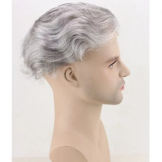 Stock Ultra Thin Skin 0.02-0.03mm V-looped 100% Real Human Hair Replacement Men Toupee for Men