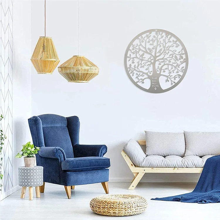 Sacred Geometry Spiritual Wooden Wall Decoration Laser Cut Wood Tree of Life Sculpture