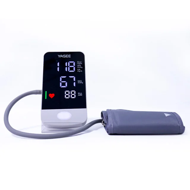 Portable Electronic Digital Upper Arm Blood Pressure Glucose/Uric Acid Monitor with Bluetooth Transmission Electric Power Source