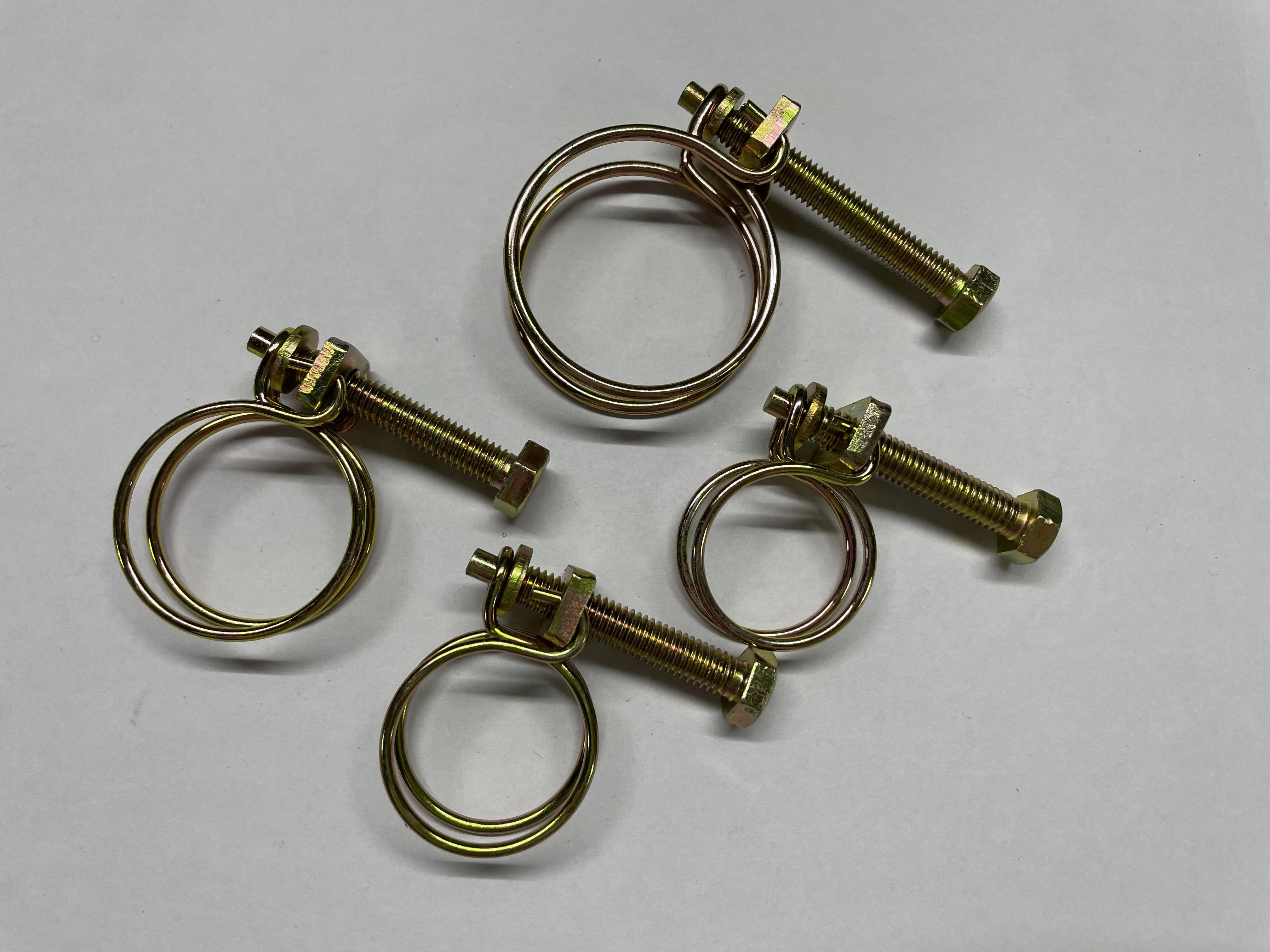 customized Double Wire pipe clamps Stainless Steel Auto Hose clip clamps