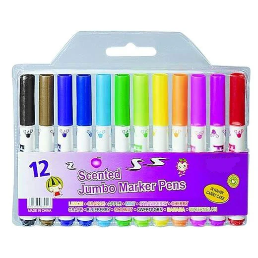 12 18pcs Set Water Base Ink Markers Scent Watercolor Pen Washable and Easy to for School Students Painting