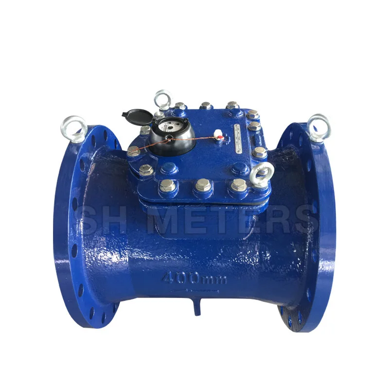 Ультразвуковой счетчик воды с температурным дисплеем DN400 RS485, высокая точность, двойной фланцевый, для сельского хозяйства