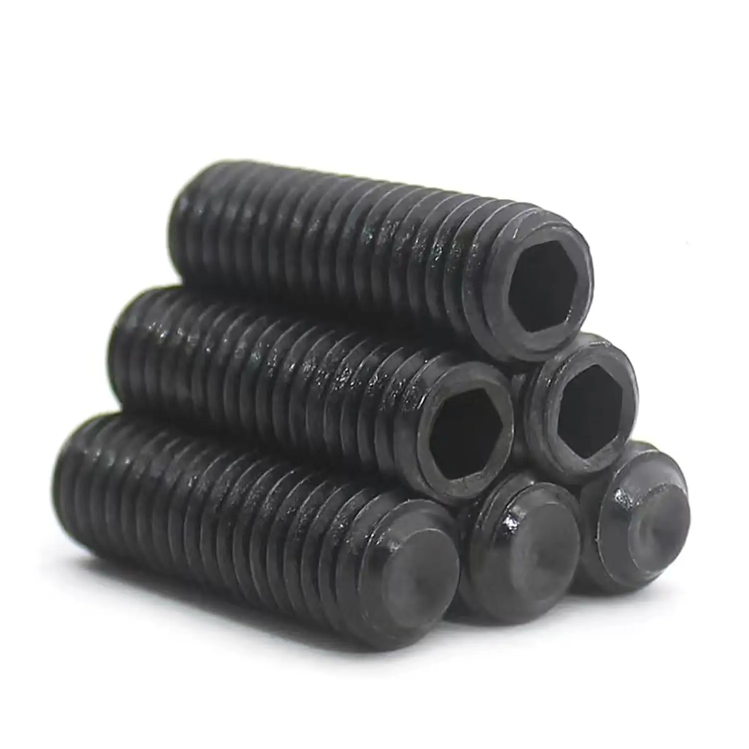 Customized  Nylon Tip Headless Hexagon Allen Screw Flat Point OEM Brass Stainless Steel Hollow Screws Grub Set Screw