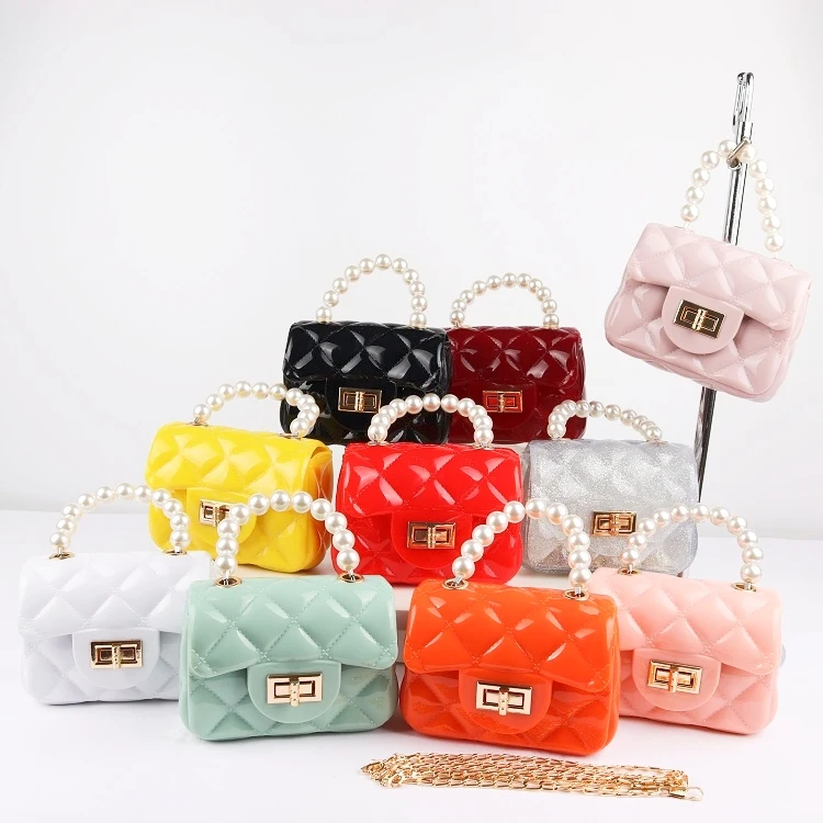 2021 Wholesale manufacturer fashion mini jelly  ladies cross body bags luxury pvc kids purses girls handbags for women