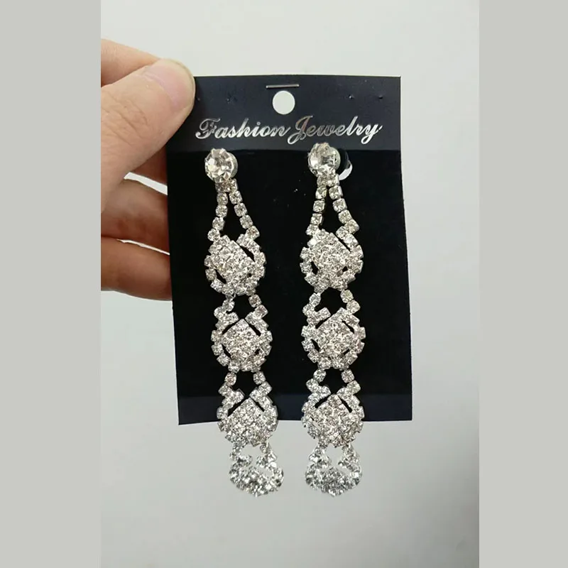 Fashion Tassel Rhinestone Earrings Fancy Drop Earrings  LZY056