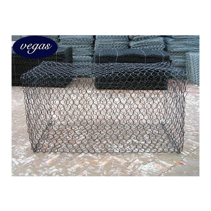 Gabion Cage Горячая оцинкованная проволочная сетка 8*10 см габионная коробка Подпорная стенка корзина с ПВХ покрытием 2x1x1 м