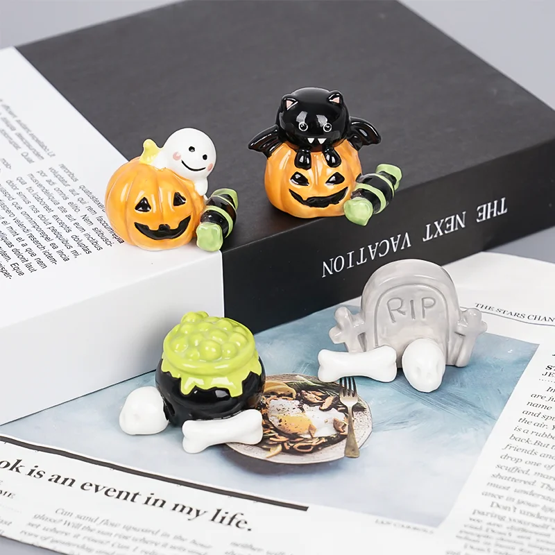 Halloween Ceramic Ghost Pumpkin Tombstone  Indoor Party Table Top Decoration Halloween decoration
