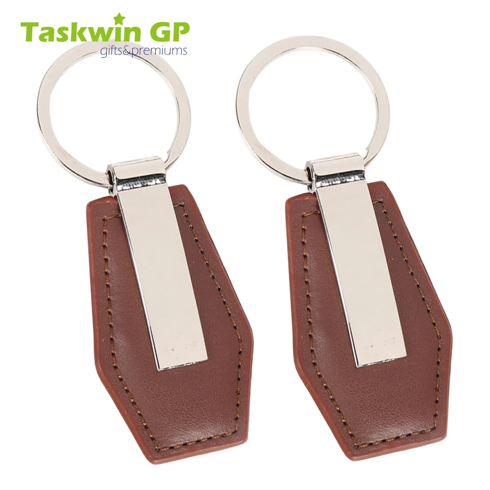 Держатель под заказ коричневый натуральный сувенир ручной работы без рисунка деловые металлические бирки из ПУ кожи брелок для ключей