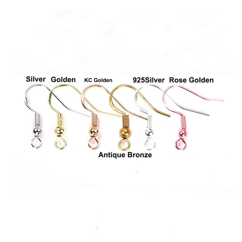 Embossed 925 Brass Metal Plain Earring Hooks Handmade DIY Jewelry Earrings Materia Semi-Finished Accessories