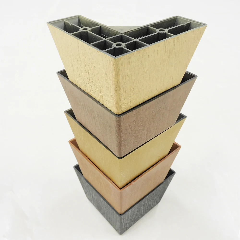 L shape sofa black plastic cabinet feet sofa leg Triangular leg of sofa