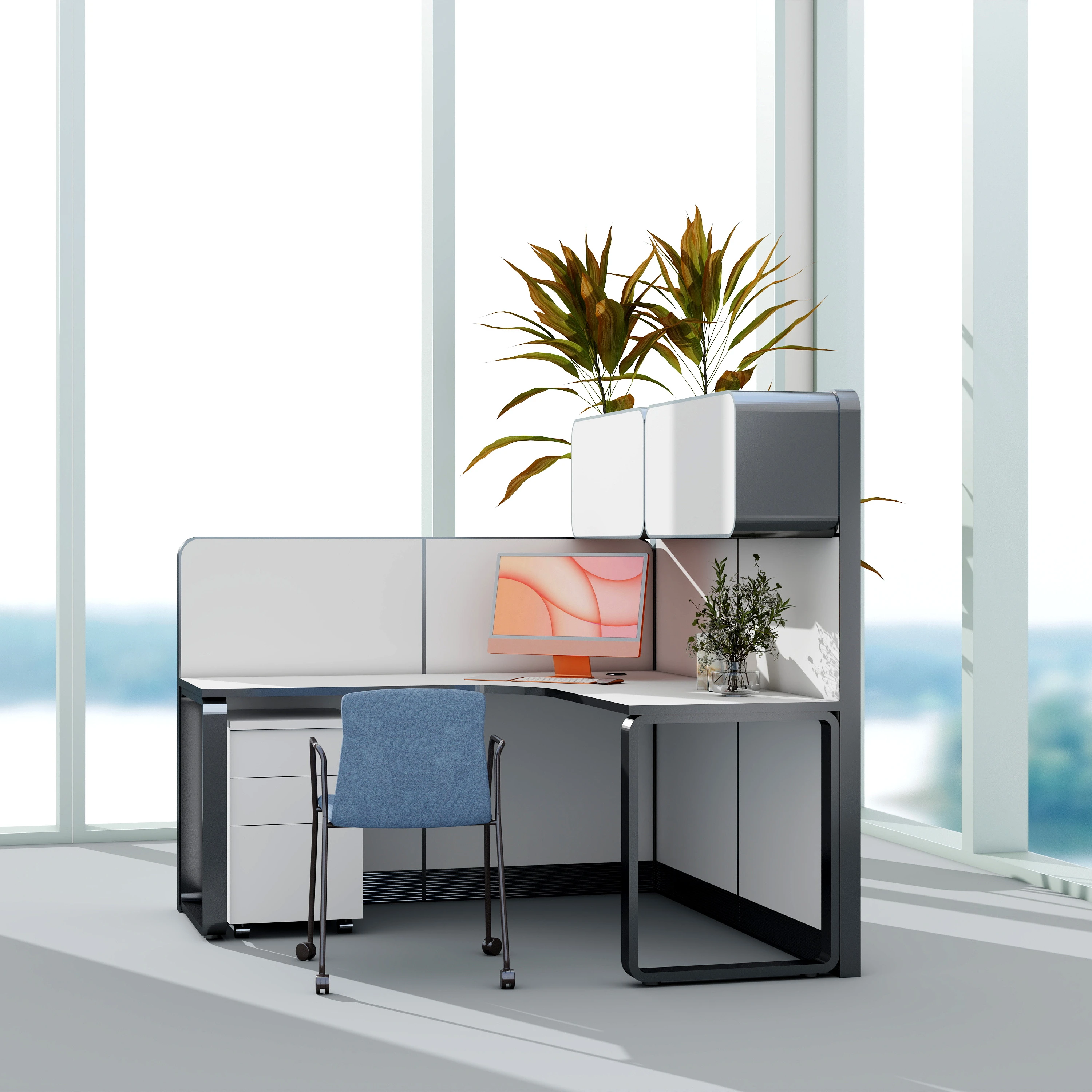 Furniture Factory Clear Office Partition Freest Workstations Modular Divider Glass Separation Wall System Staff Office Desks
