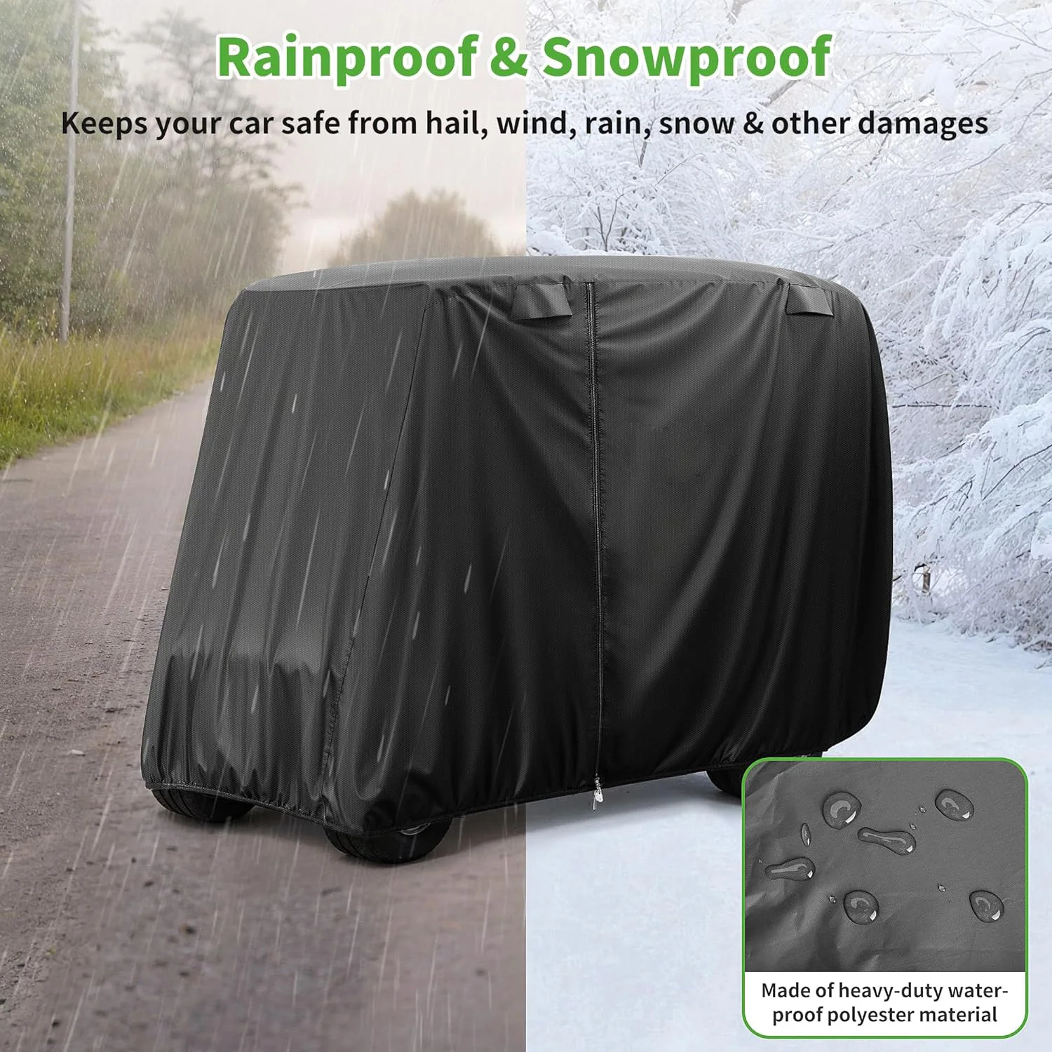 Custom Size Golf Cart Cover Fits for 2 Passengers 4 Passengers Golf Cart Covers